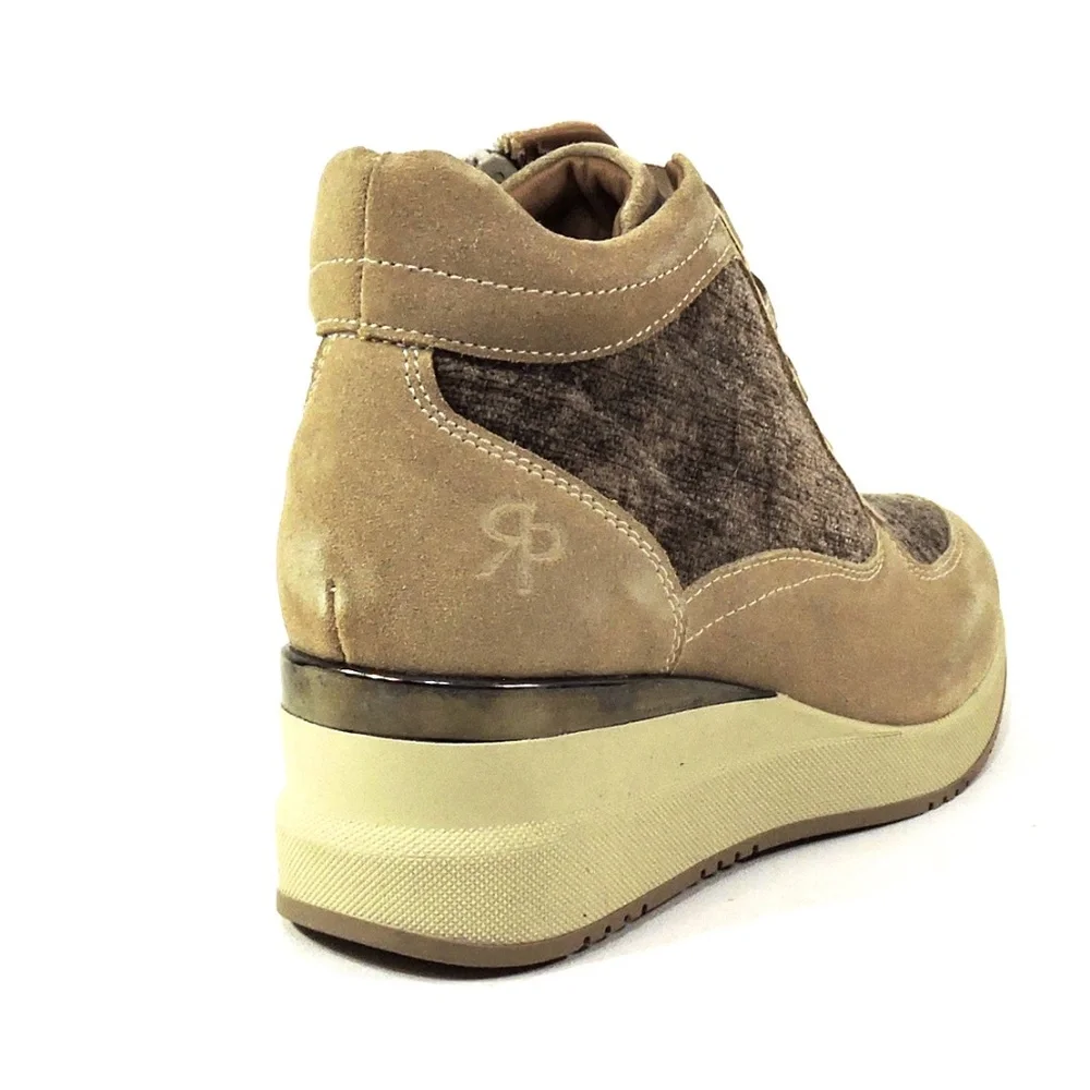 REPO 🇮🇹 WOMEN'S BEIGE COMFORT WINTER WEDGE BOOTIE - Picture 5 of 8